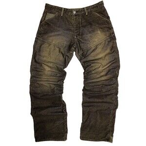 G Star Elwood 2 Tone Corduroy Pants Mens 34x33 Brown Relaxed Fit Utility Street